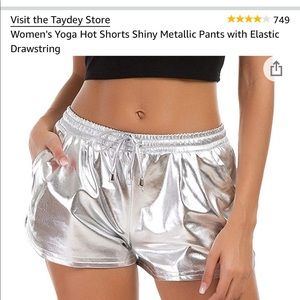 Metallic silver shorts
